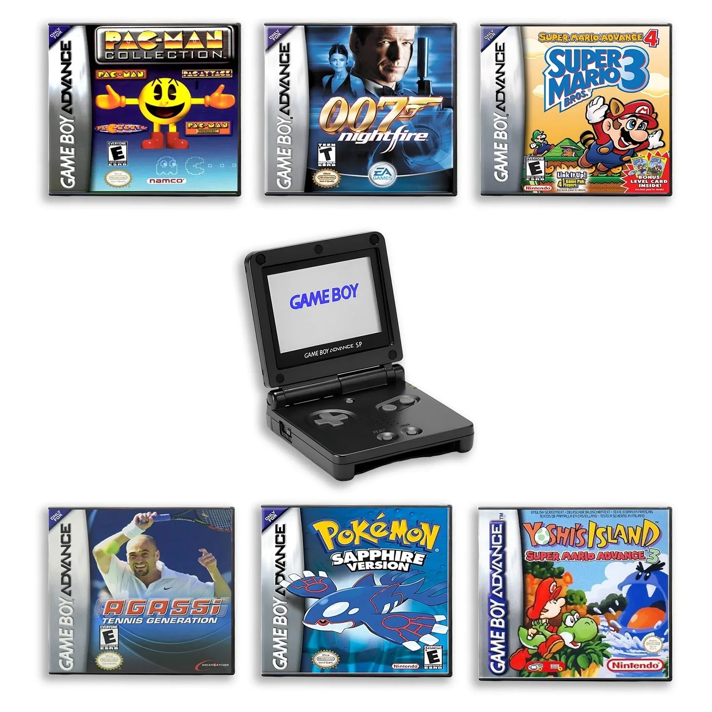 Nintendo Game Boy Advance SP Foldable Console with Charger & Battery (Refurbished)