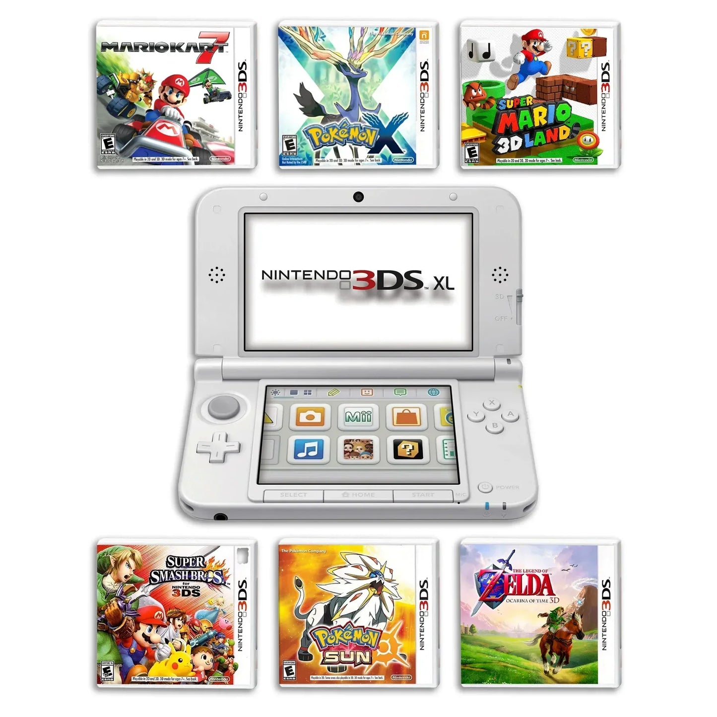 Nintendo 3DS LL / XL Console with SD Card, Charger, Stylus & Battery (Refurbished)
