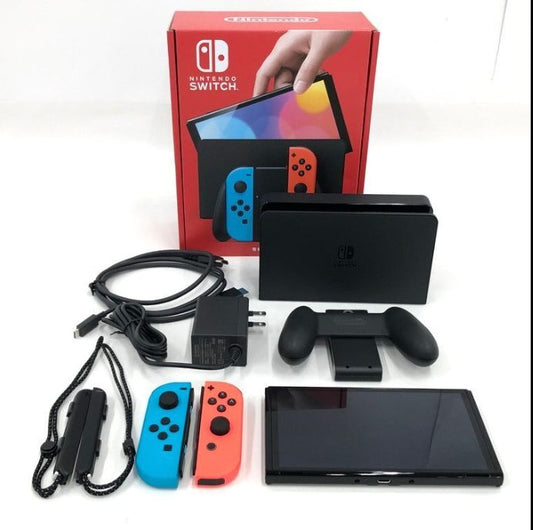 Nintendo Switch OLED Full Set with Box, Charger, Dock & Accessories (Refurbished)